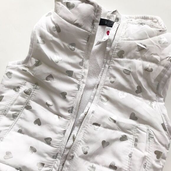 Kensie white heart fleece lined vest VGUC 3-6m - Picture 2 of 2